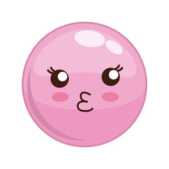 Cartoon design represented by kawaii expression face icon. Colorfull and isolated illustration. Pink sphere