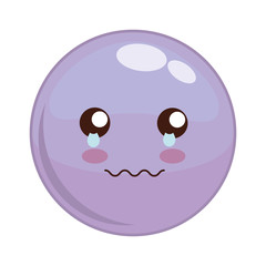 Cartoon design represented by kawaii expression face icon. Colorfull and isolated illustration. Purple sphere