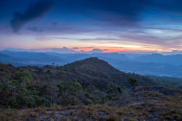 Fototapeta na wymiar landscape with mountains sunset