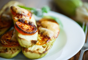 zucchini baked with tomatoes and cheese