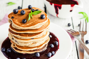 Pancake with blueberries