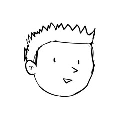 Person and cartoon concept represented by boy kid icon. Isolated and sketch illustration 