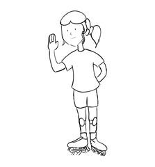 Person and cartoon concept represented by girl kid icon. Isolated and sketch illustration 