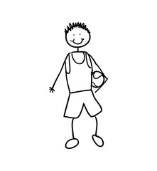 Person and cartoon concept represented by boy kid icon. Isolated and sketch illustration 