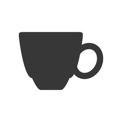 Drink concept represented by coffee mug silhouette icon. Isolated and flat illustration 