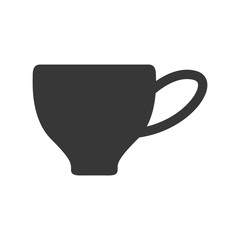 Drink concept represented by coffee mug silhouette icon. Isolated and flat illustration 