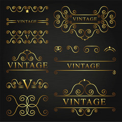 ornament vintage design gold