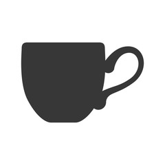 Drink concept represented by coffee mug silhouette icon. Isolated and flat illustration 