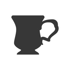 Drink concept represented by coffee mug silhouette icon. Isolated and flat illustration 