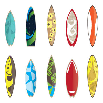 Surfboards, vector illustration
