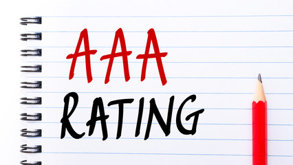 AAA Rating written on notebook page