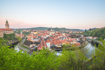 Fototapeta na wymiar View of Cesky Krumlov valley - Czech Republic
