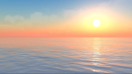 Naklejka premium zachód słońca nad oceanem
