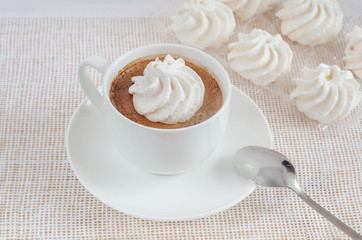Cup of coffee with cakes