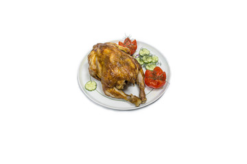 курица запечённая с помидорами и огурцами