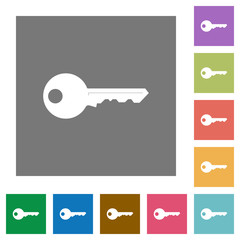 Key square flat icons