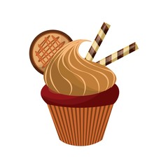 Cupcake icon. Bakery design. Vector graphic