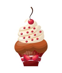Cupcake icon. Bakery design. Vector graphic