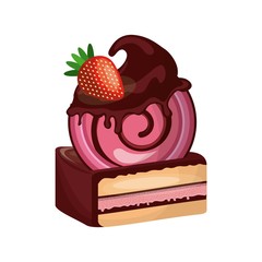 Cake icon. Bakery design. Vector graphic