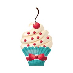 Cupcake icon. Bakery design. Vector graphic