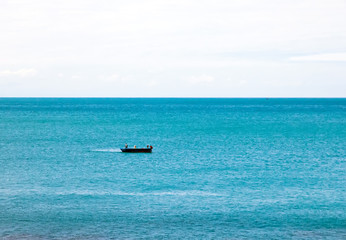 one boat in the sea near West Island in Sanya city, Hainan province, China
