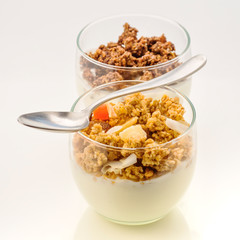 yogurts with two types of cereals