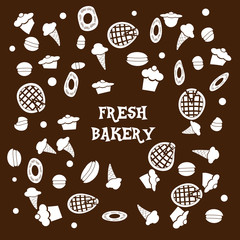 fresh bakery food hand drawn background vector illustration