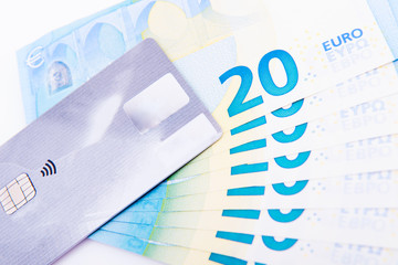 VISA card and bills