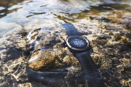 Waterproof sport watches underwater