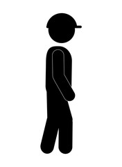 people walking worker person icon Isolated vector illustration