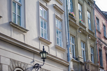 classic facade with windows