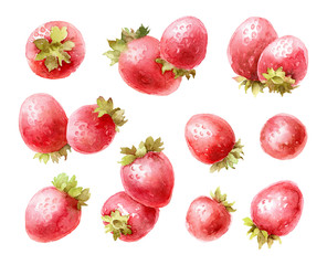 Strawberries on white background