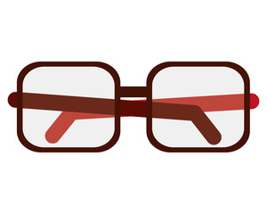 glasses optical flat lens icon Isolated vector illustration