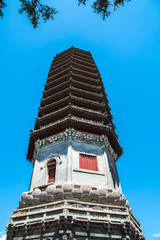 Buddihist pagoda of Dipamkara Buddha relics over 1,400 years history in Tongzhou district, Beijing - 115392707