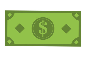 flat design dollar bill icon vector illustration
