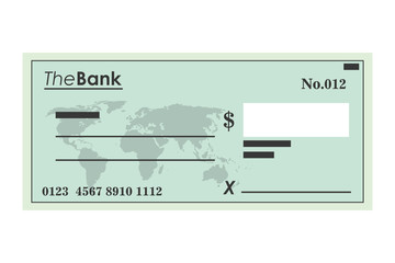 flat design bank check icon vector illustration