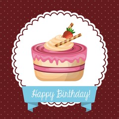 Cake icon. Happy Birthday design. Vector graphic.