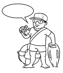 Funny lifeguard. Coloring book