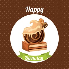 Cake icon. Happy Birthday design. Vector graphic.