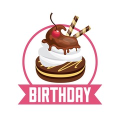 Pastry icon. Happy Birthday design. Vector graphic.