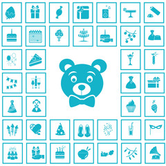 Set of forty party icons