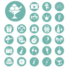 Set of twenty seven party icons