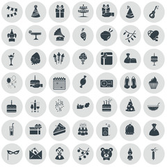 Set of fifty party icons