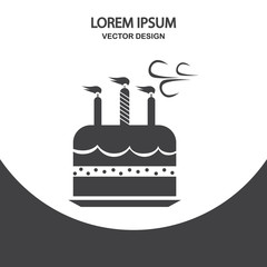 Blowing holiday cake icon on the background