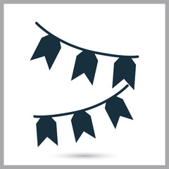 Festive garland icon on the background