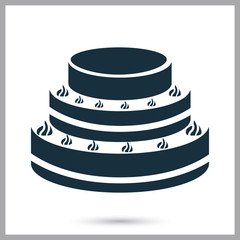 Holiday cake icon on the background