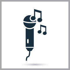 Microphone icon on the background