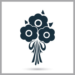 Fototapeta premium Flower bouquet icon on the background
