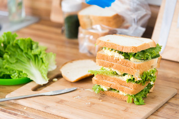 egg sandwitch at kitchen
