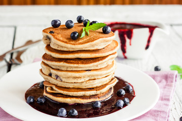 Pancake with blueberries